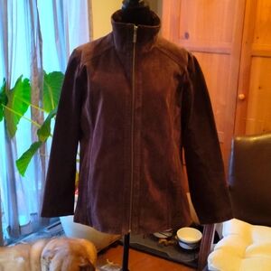 Genuine suede women's brown jacket brand is East 5th vintage